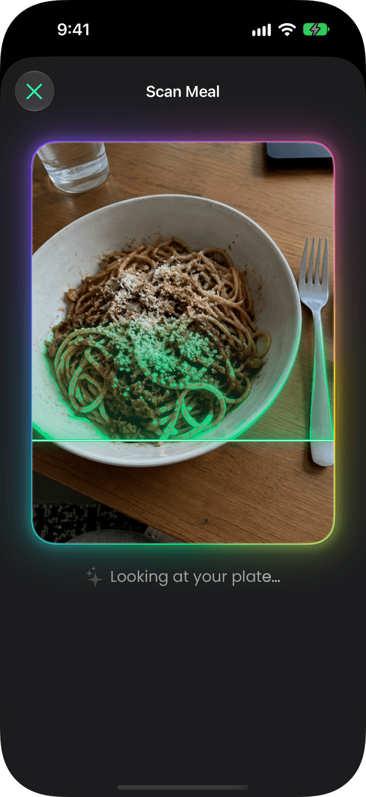 Scanning a plate of spaghetti for its calories and macros